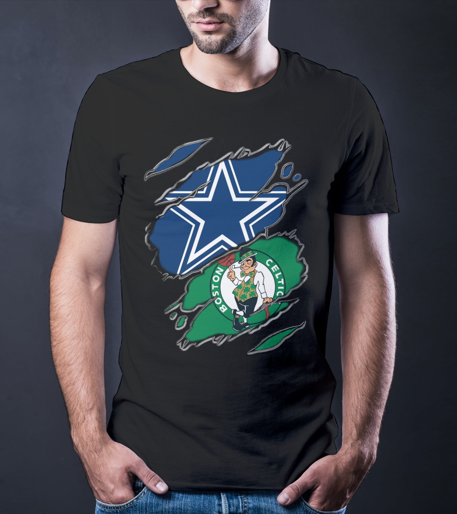 Dallas Cowboys And Boston Celtics Sports Fans Unite T-Shirt