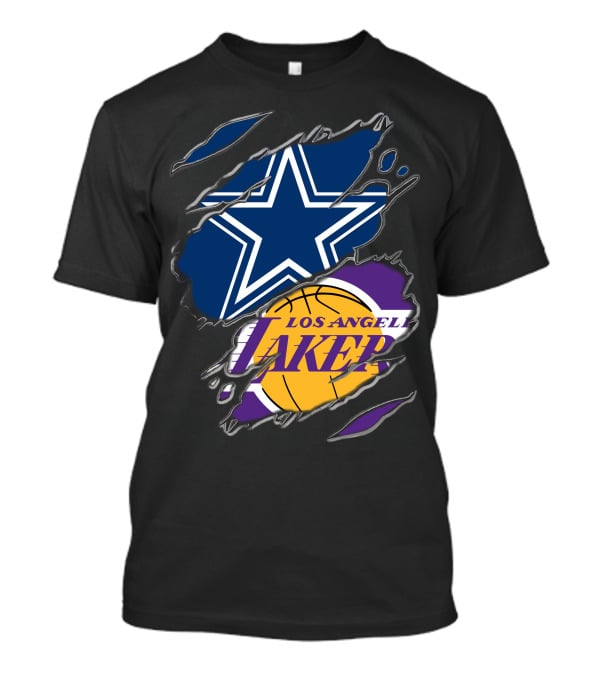Dallas Cowboys Los Angeles Lakers Fan Crossover T-Shirt