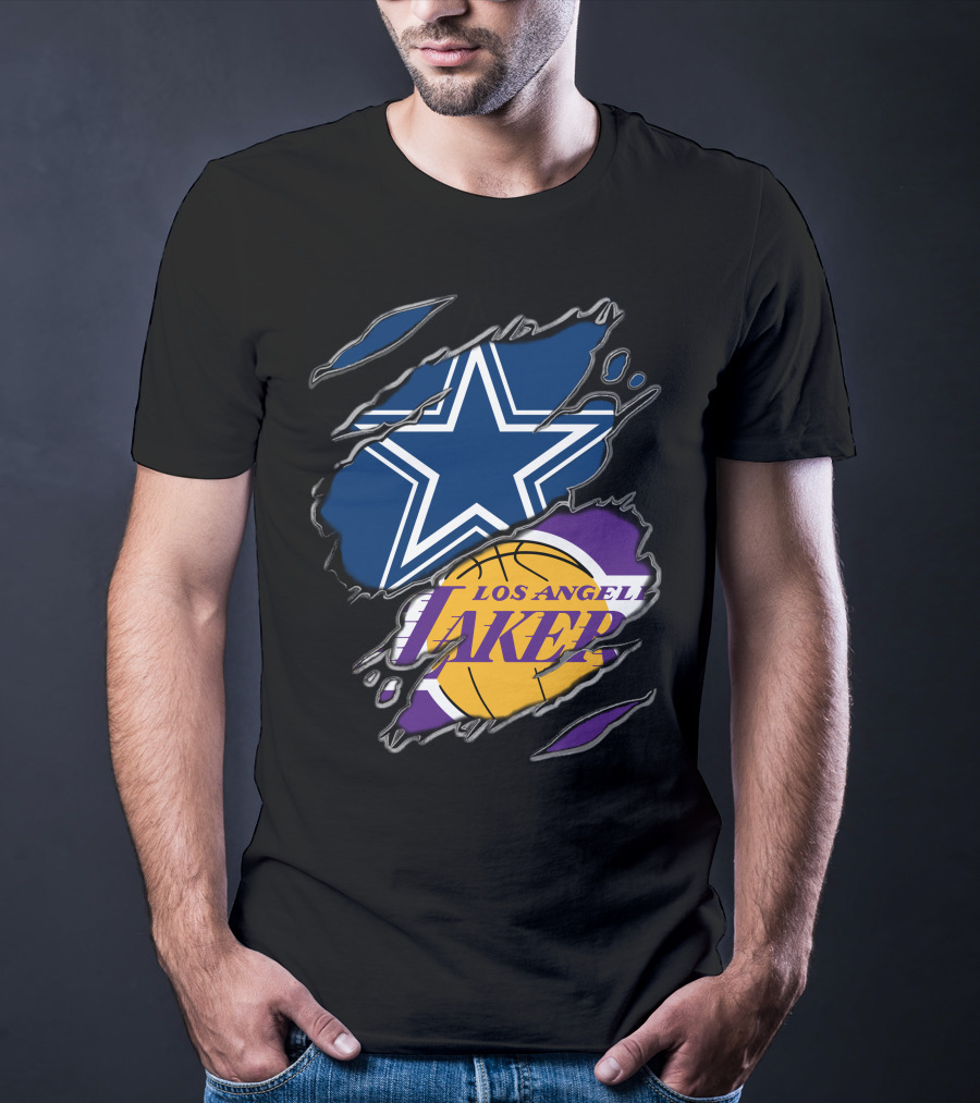 Dallas Cowboys Los Angeles Lakers Fan Crossover T-Shirt