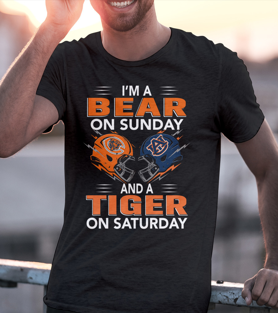 I'm A Bear On Sunday And A Tiger On Saturday Football Pride T-Shirt