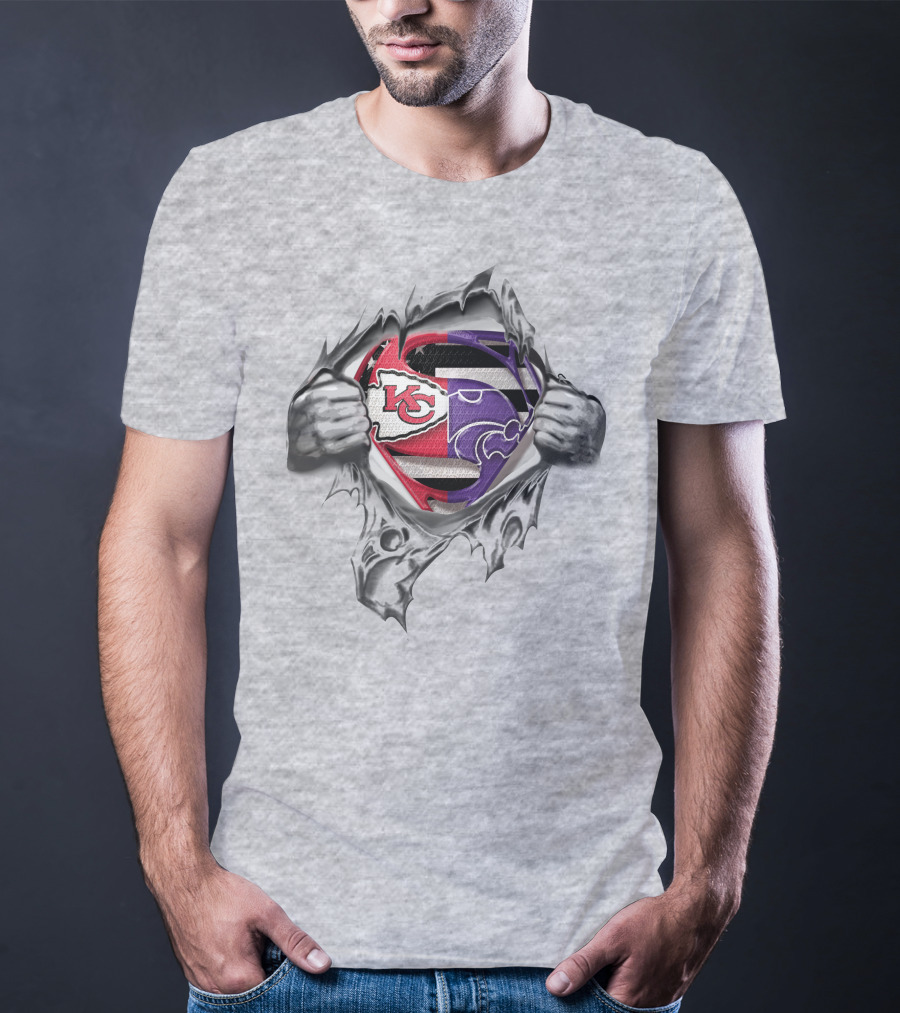 Kansas City Chiefs Wildcats Superman Logo Fusion T-Shirt