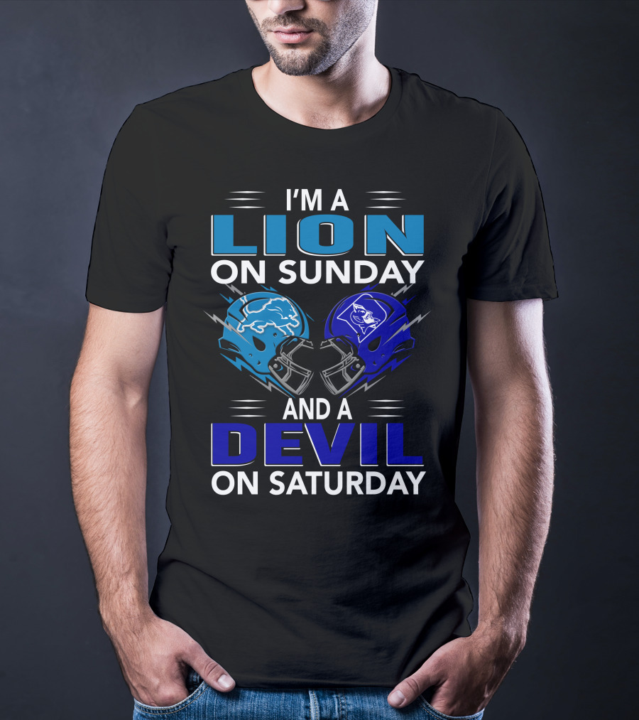 I'm A Lion On Sunday And A Devil On Saturday Football Helmets T-Shirt