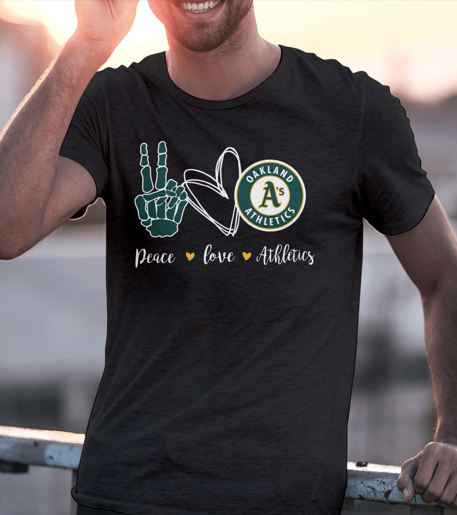 Peace Love Oakland Athletics T-Shirt