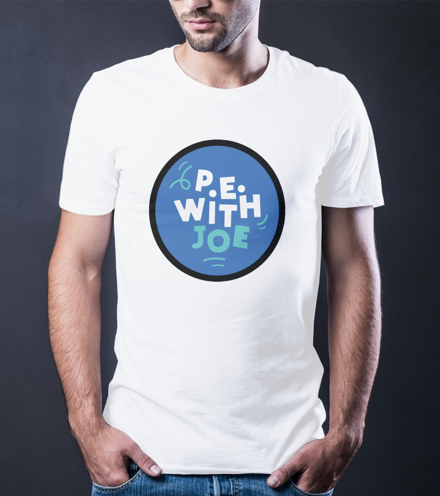 P.E. With Joe Fitness Icon Blue Circle T-Shirt