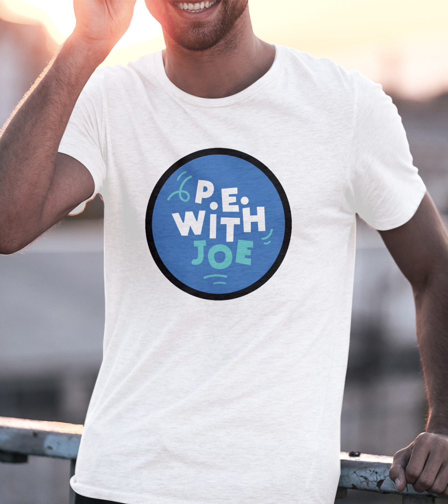 P.E. With Joe Fitness Icon Blue Circle T-Shirt