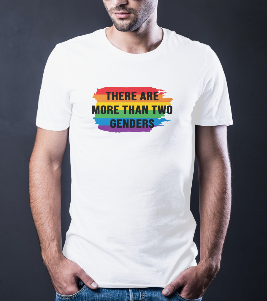 THERE ARE MORE THAN TWO GENDERS Rainbow Pride Flag T-Shirt