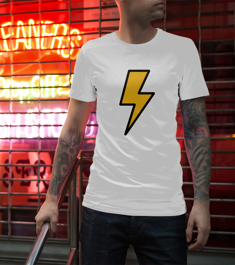 Thunder Bolt Lightning Symbol Vector Emblem T-Shirt