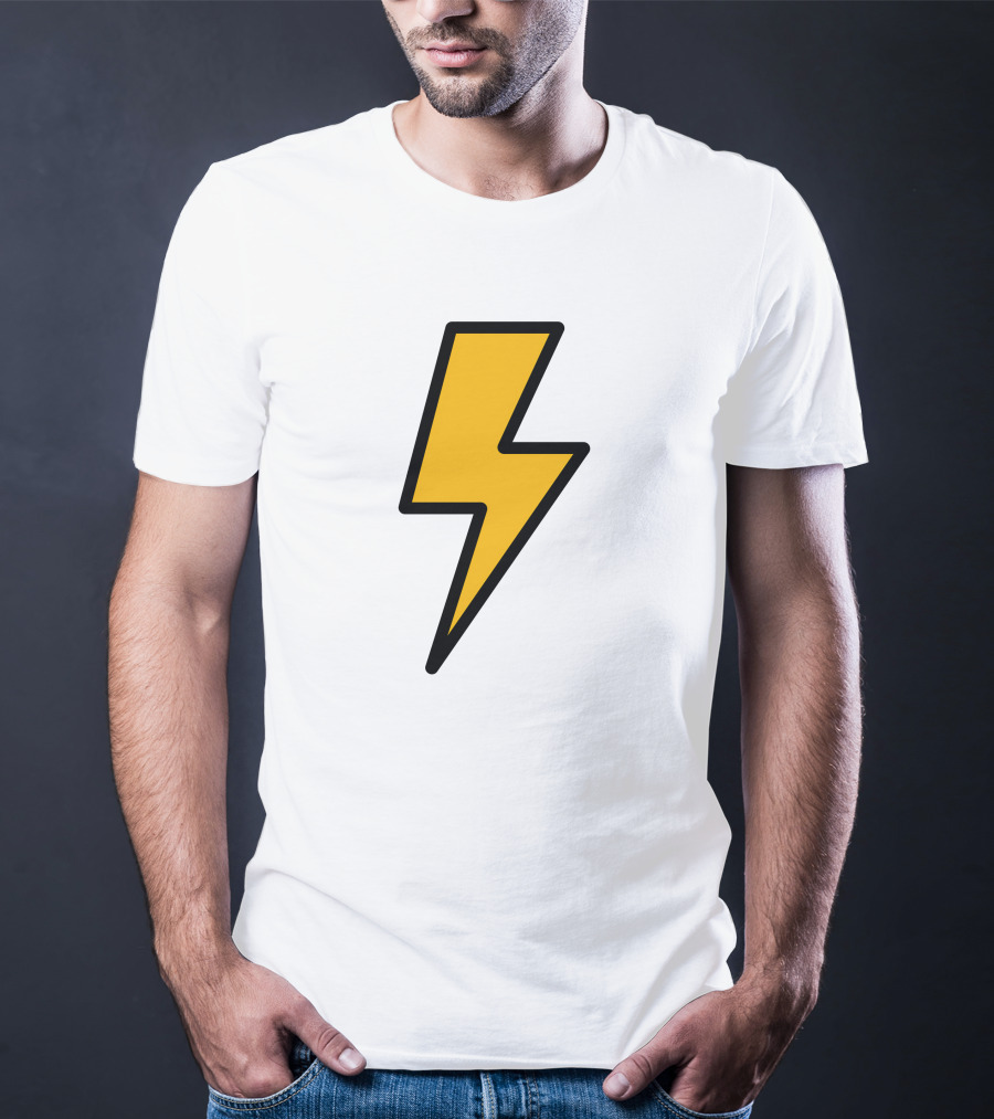 Thunder Bolt Lightning Symbol Vector Emblem T-Shirt