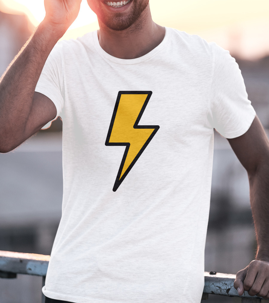 Thunder Bolt Lightning Symbol Vector Emblem T-Shirt