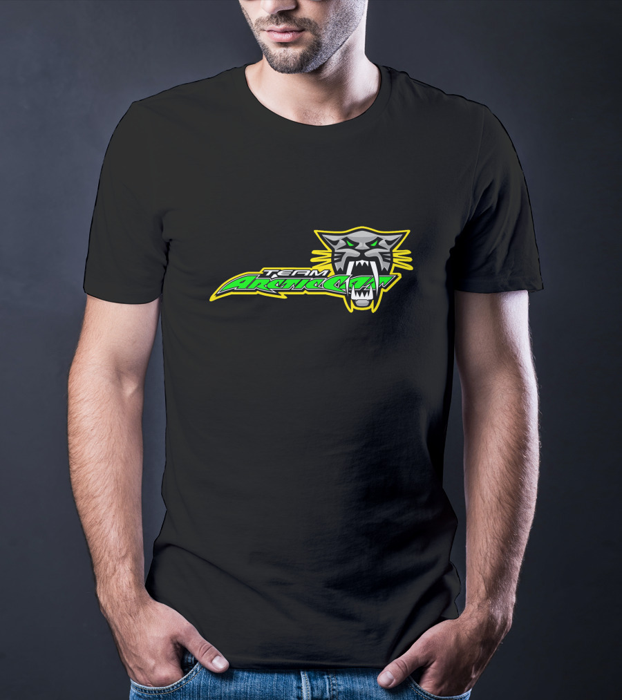 Team Arctic Cat Logo With Fierce Cat Head T-Shirt