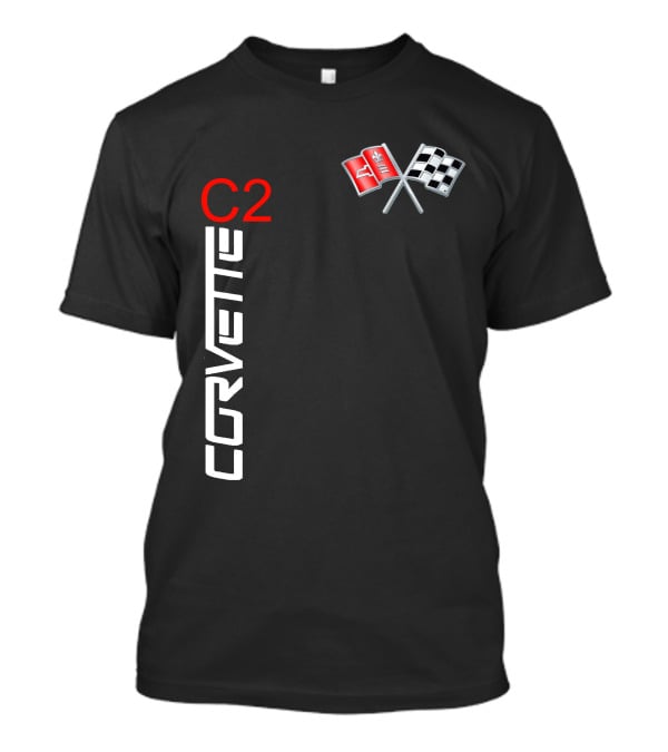 CORVETTE C2 Crossed Flags Emblem T-Shirt