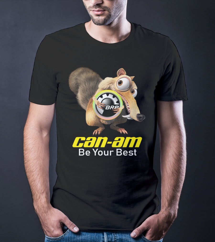 Can-Am Be Your Best BRP Scrat Holding Wheel T-Shirt