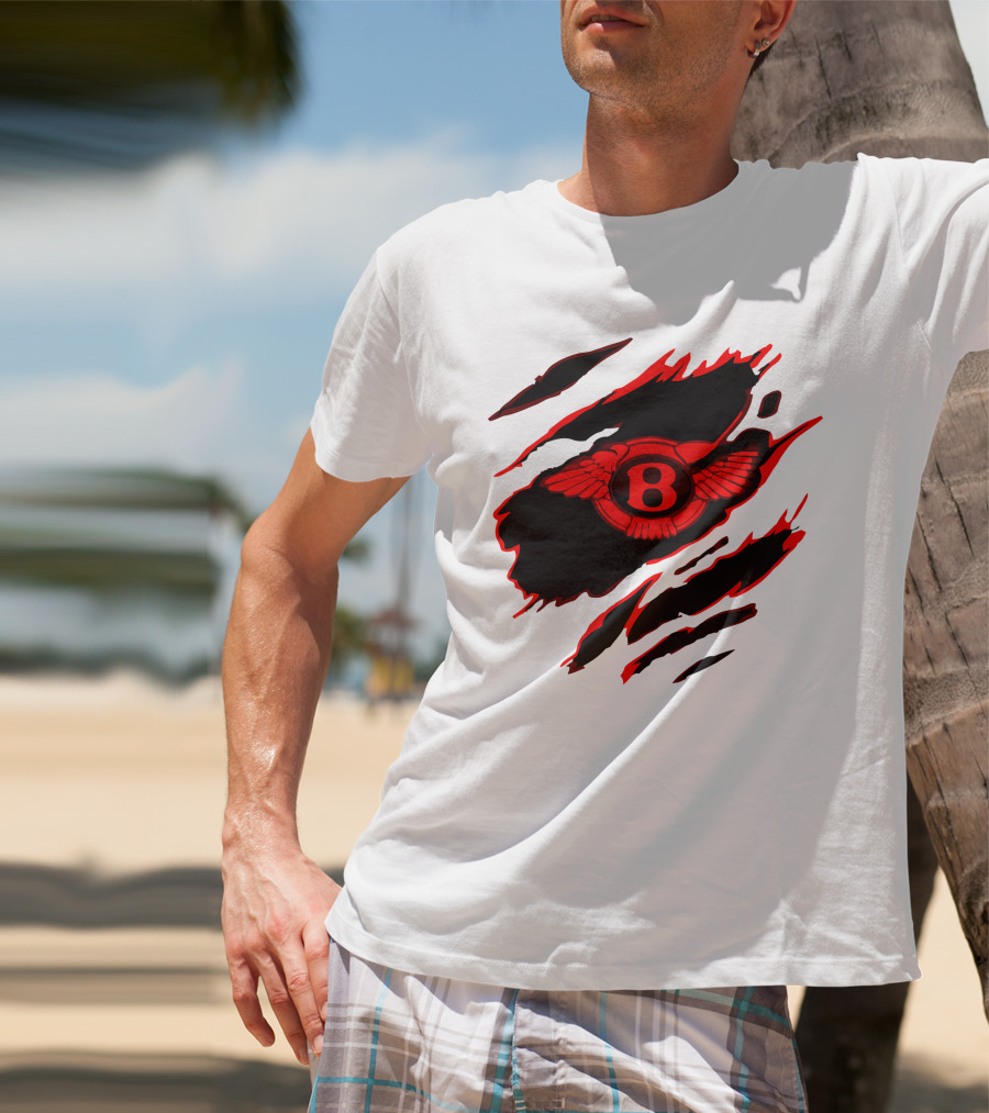 Bentley Red Winged Logo With Claw Marks T-Shirt