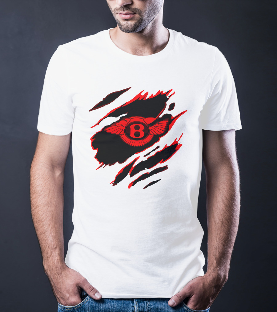 Bentley Red Winged Logo With Claw Marks T-Shirt