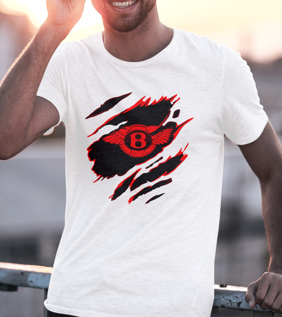 Bentley Red Winged Logo With Claw Marks T-Shirt