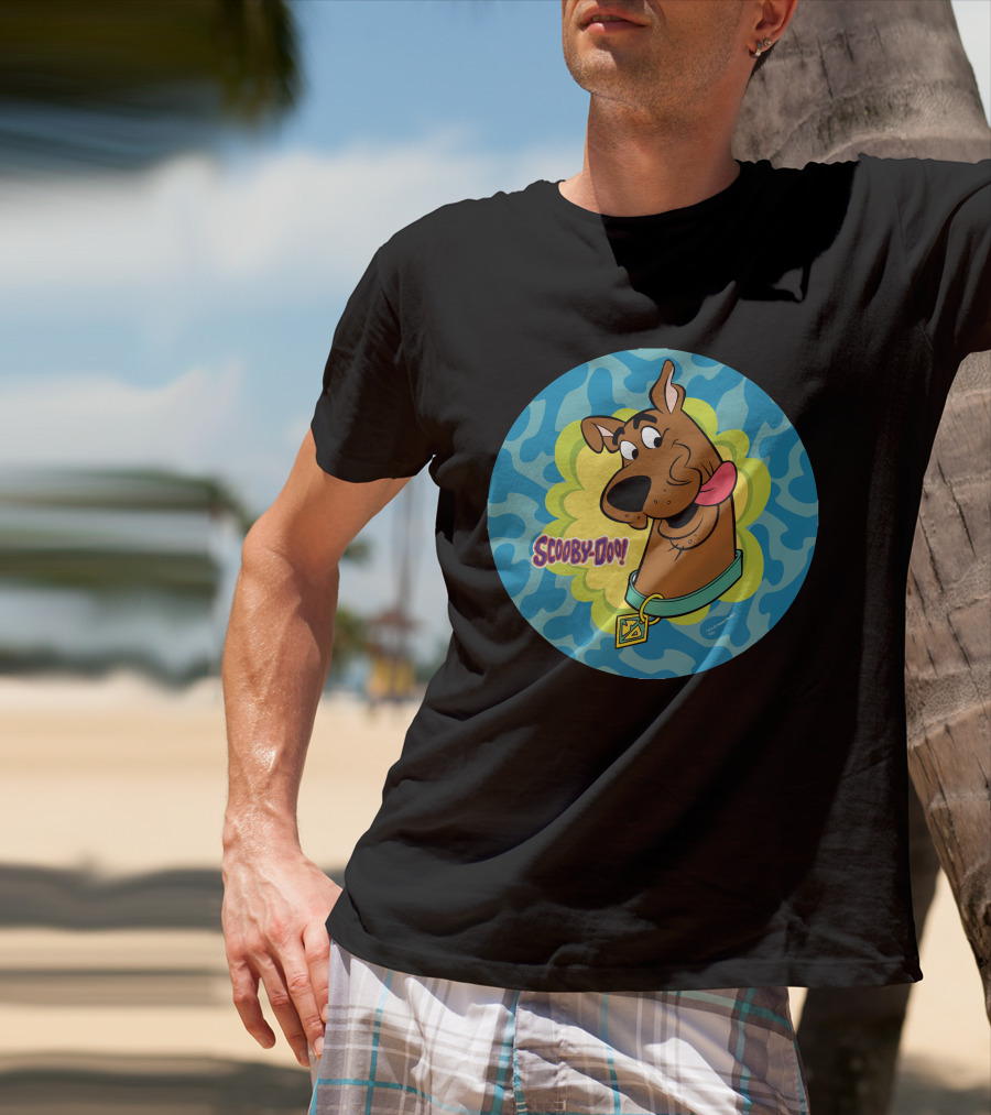 Scooby-Doo Winking Face In Blue And Green T-Shirt