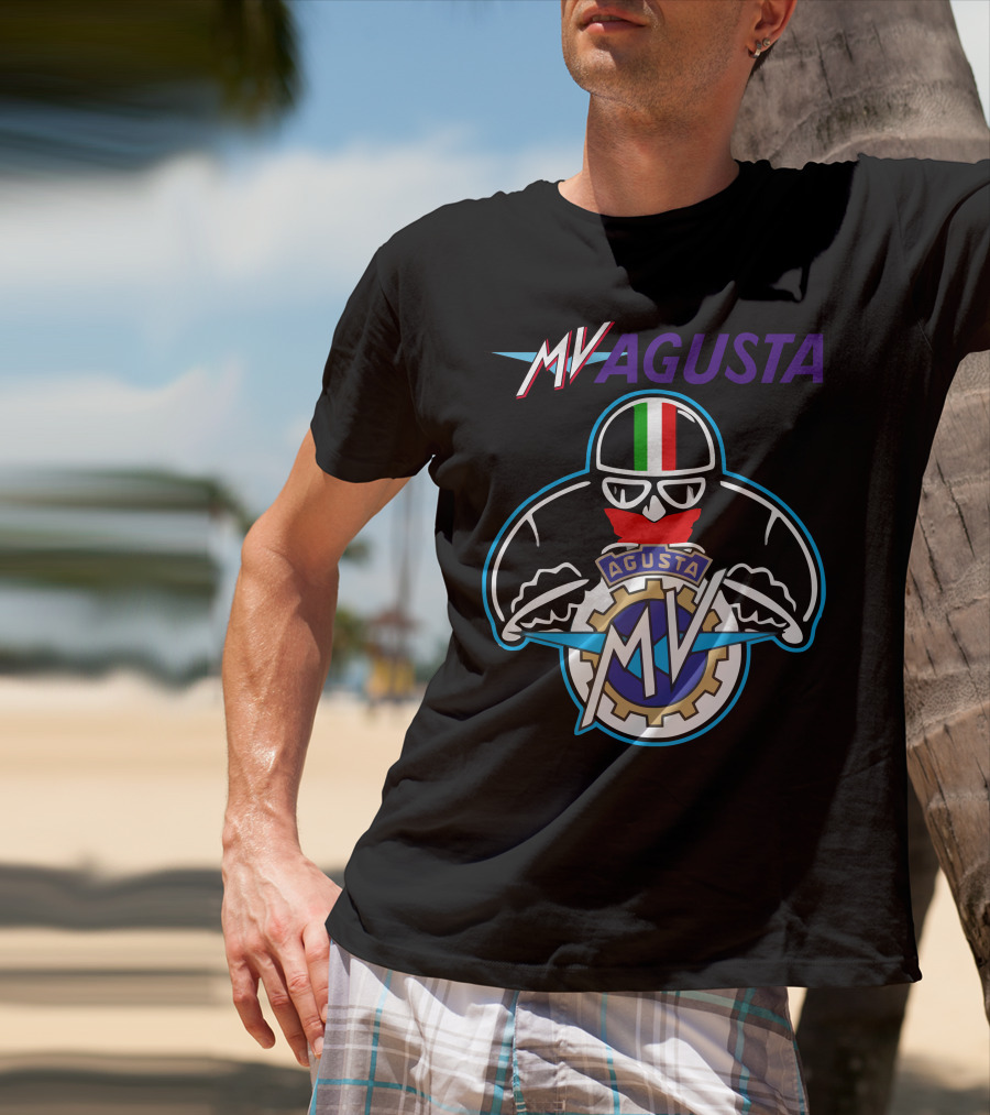 MV AGUSTA Racing Style Italian Flag Helmet T-Shirt