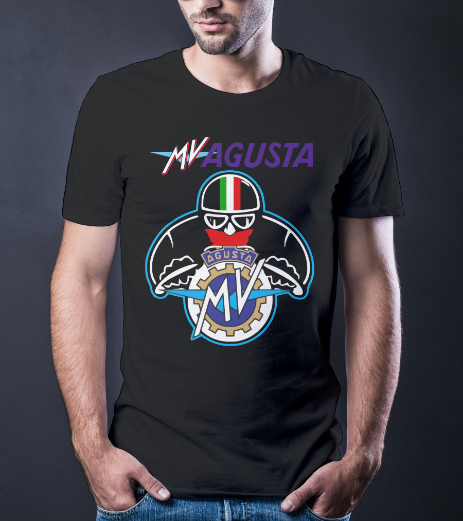 MV AGUSTA Racing Style Italian Flag Helmet T-Shirt