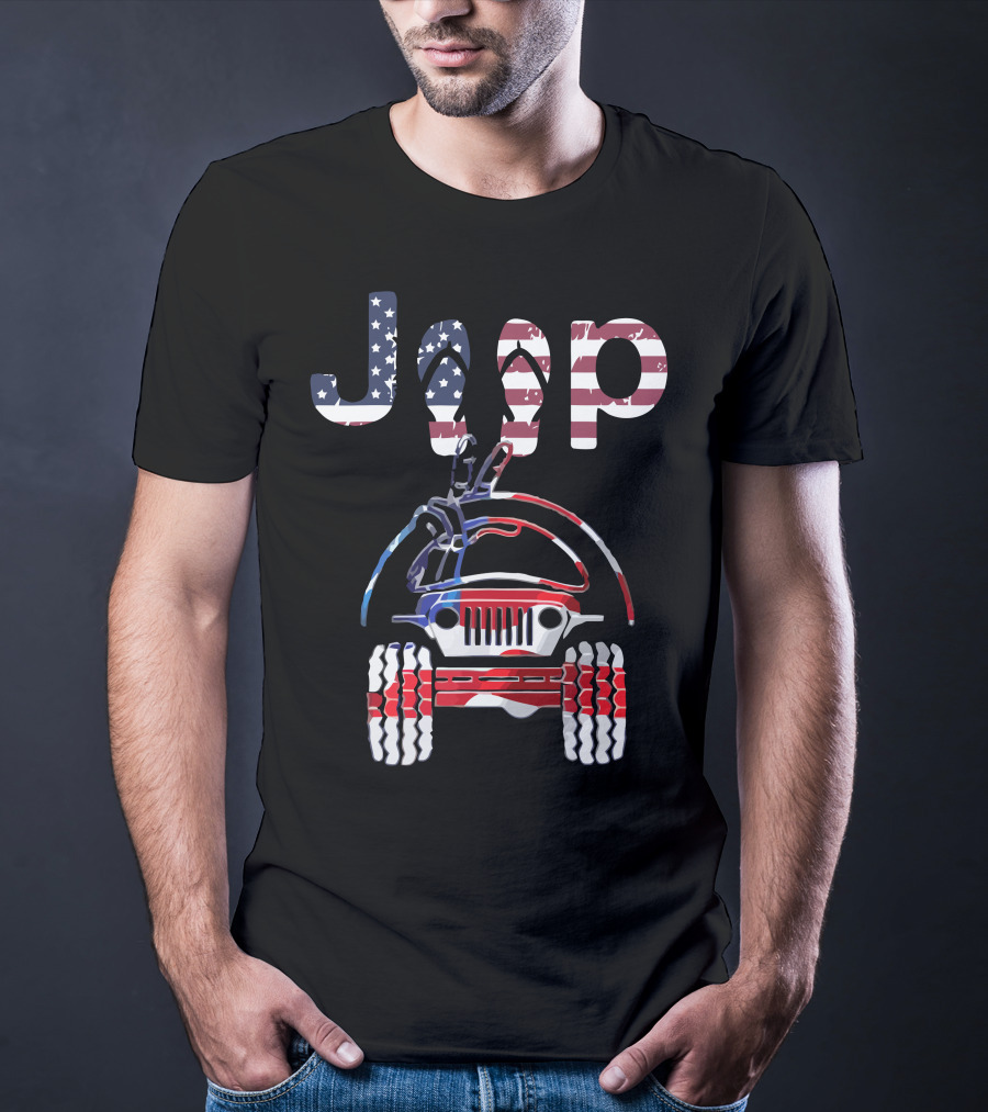 JEEP American Flag Off-Road Adventure T-Shirt