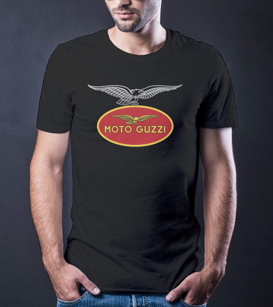 MOTO GUZZI Red Oval Emblem With Silver Eagle T-Shirt