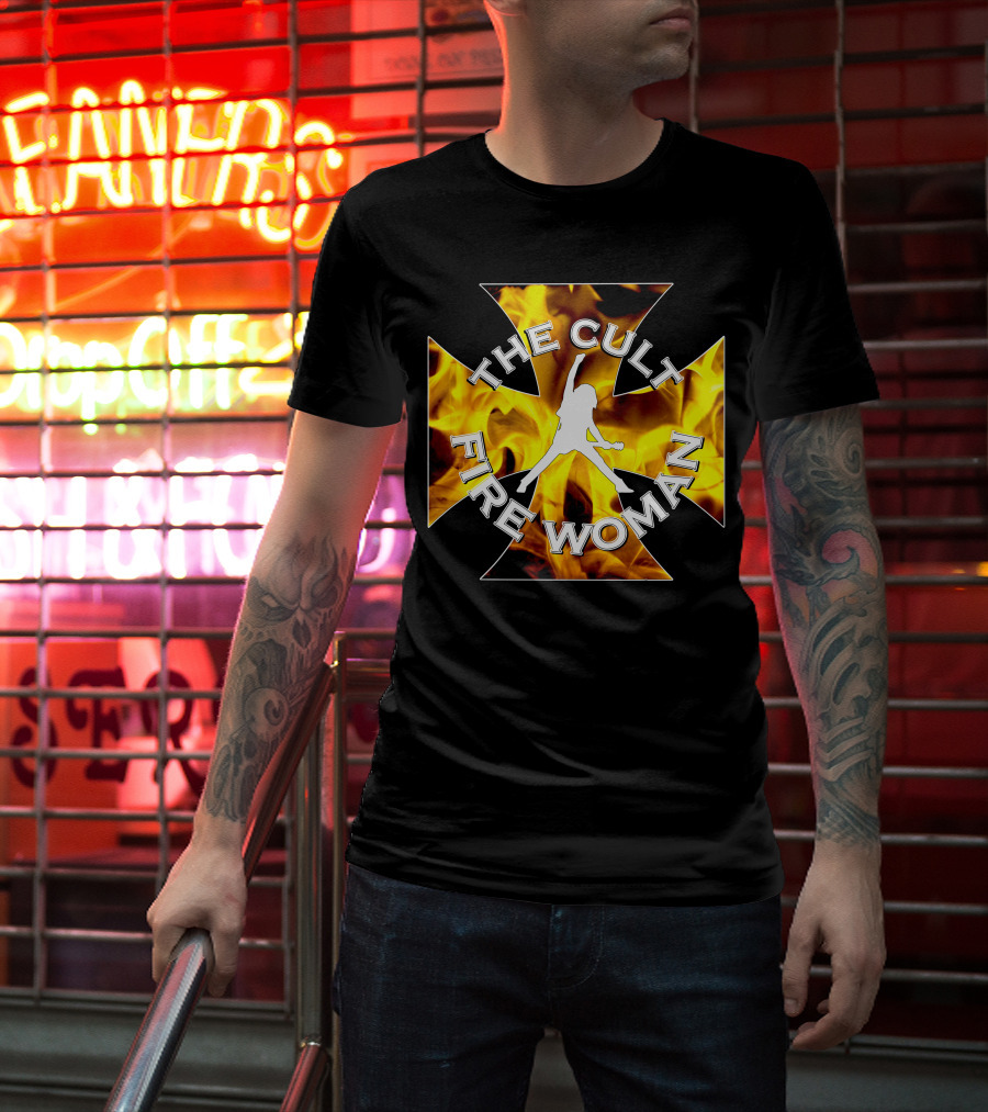 The Cult Fire Woman Flames Emblem T-Shirt
