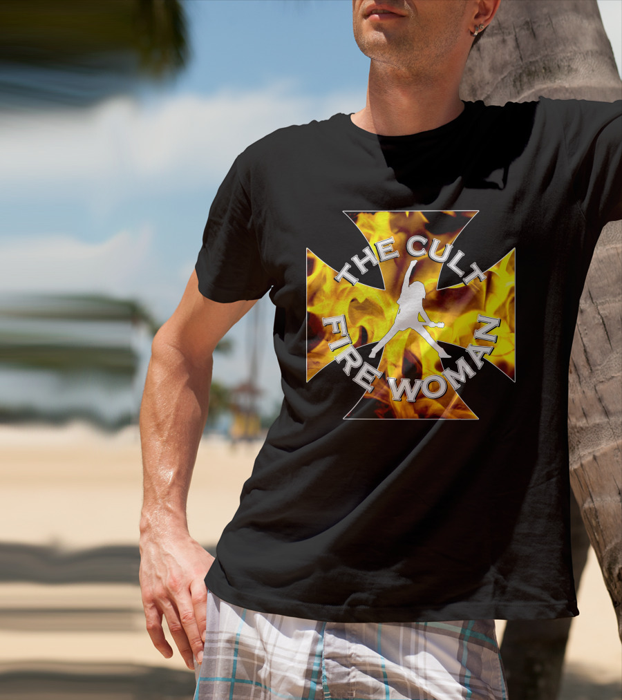 The Cult Fire Woman Flames Emblem T-Shirt