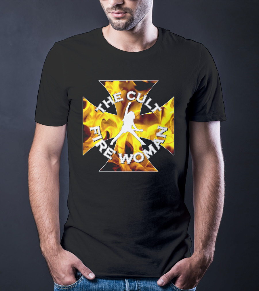 The Cult Fire Woman Flames Emblem T-Shirt