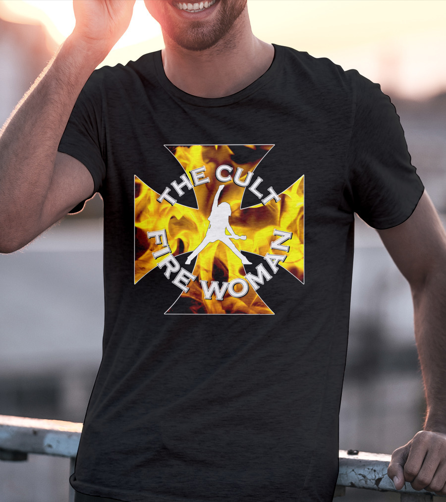 The Cult Fire Woman Flames Emblem T-Shirt