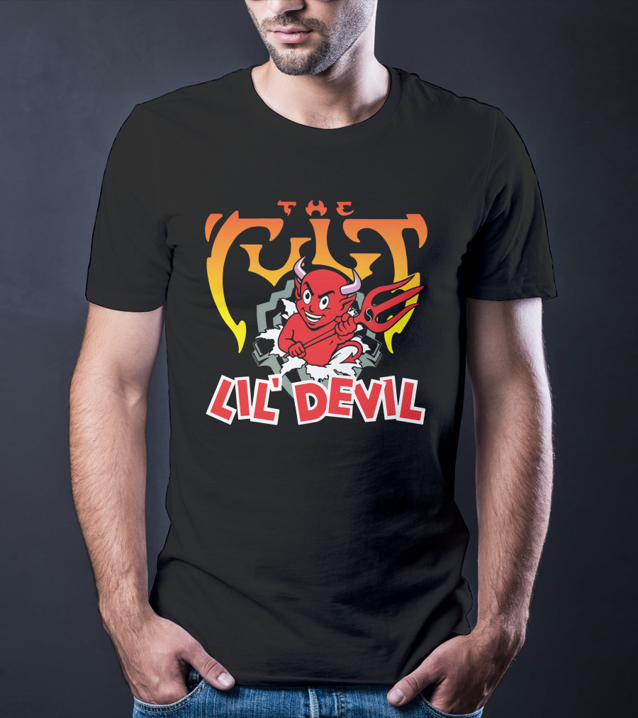 The Cult Lil' Devil Iconic Red Character With Pitchfork T-Shirt