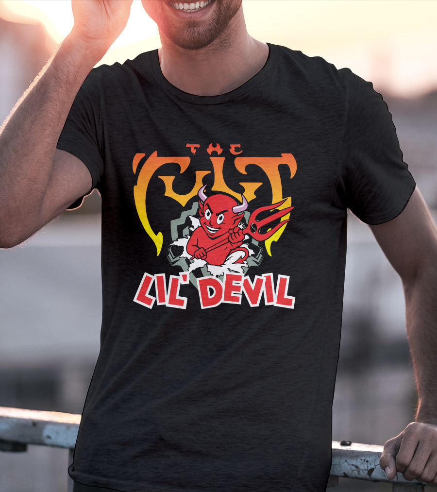 The Cult Lil' Devil Iconic Red Character With Pitchfork T-Shirt