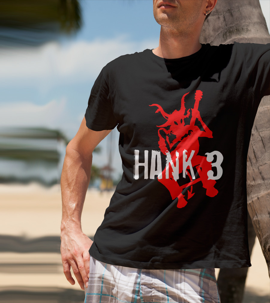 Hank 3 Red Devil Playing Guitar T-Shirt