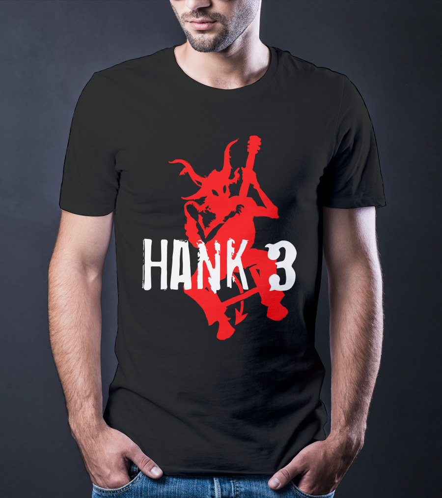 Hank 3 Red Devil Playing Guitar T-Shirt