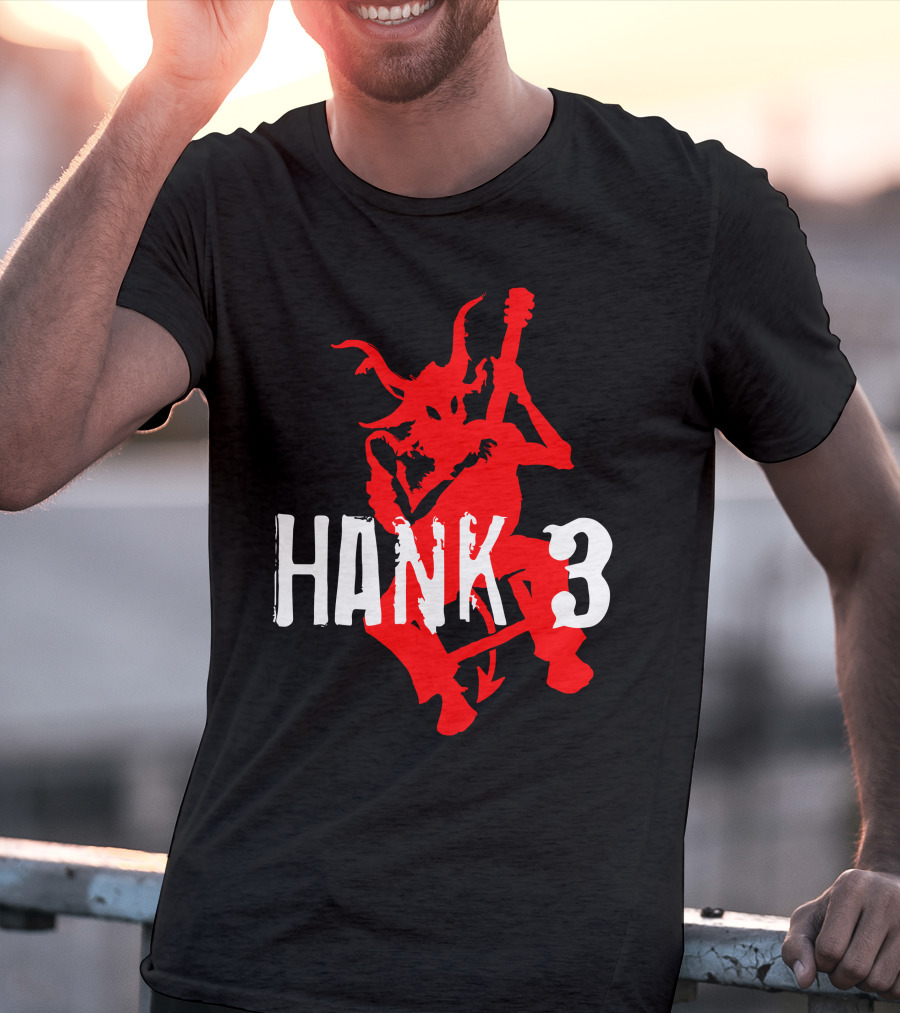 Hank 3 Red Devil Playing Guitar T-Shirt
