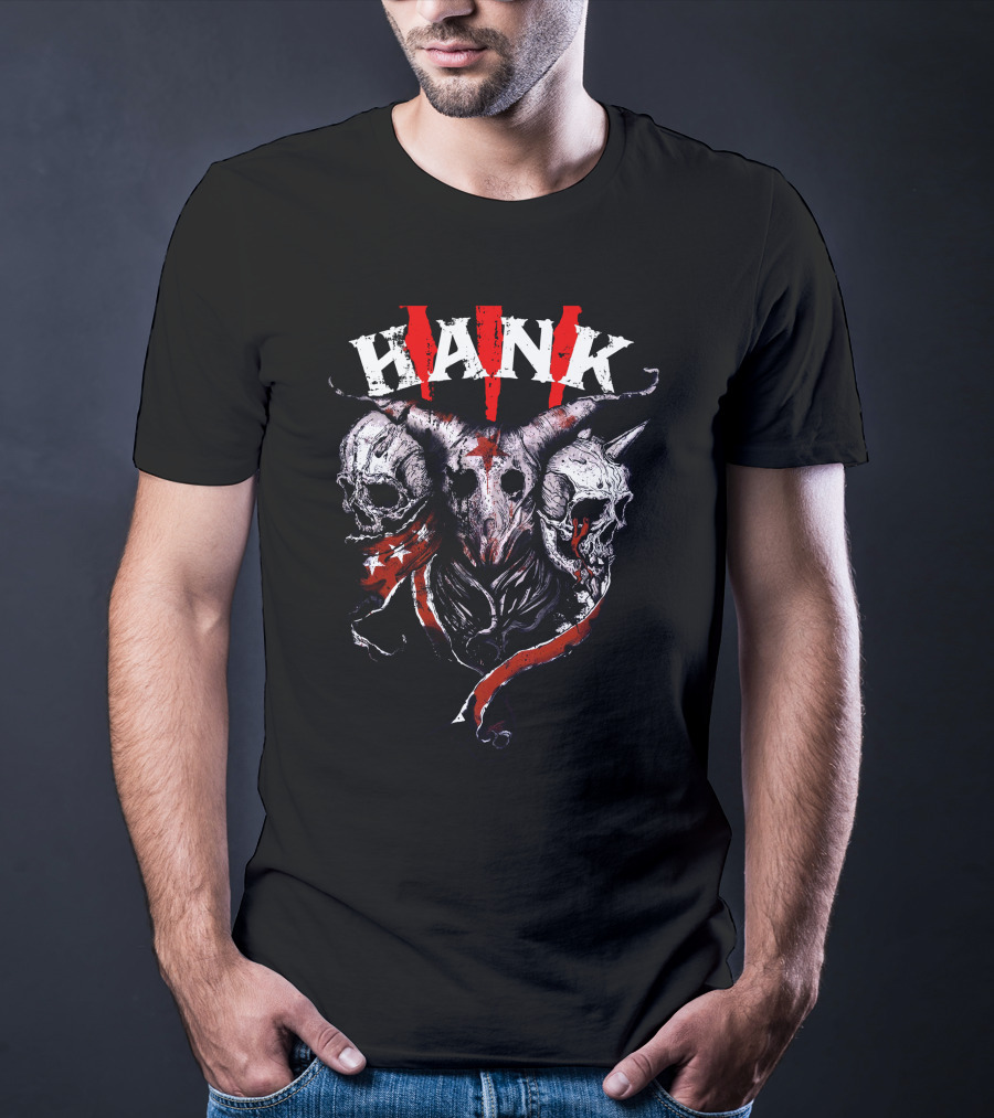 Hank III Skull With Horned Ram And Skulls T-Shirt