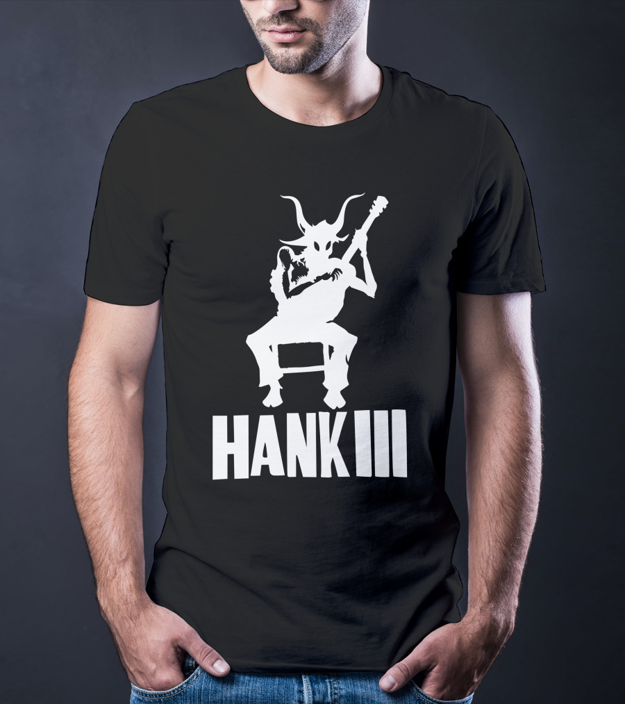 Hank III Goat Demon Playing Guitar T-Shirt