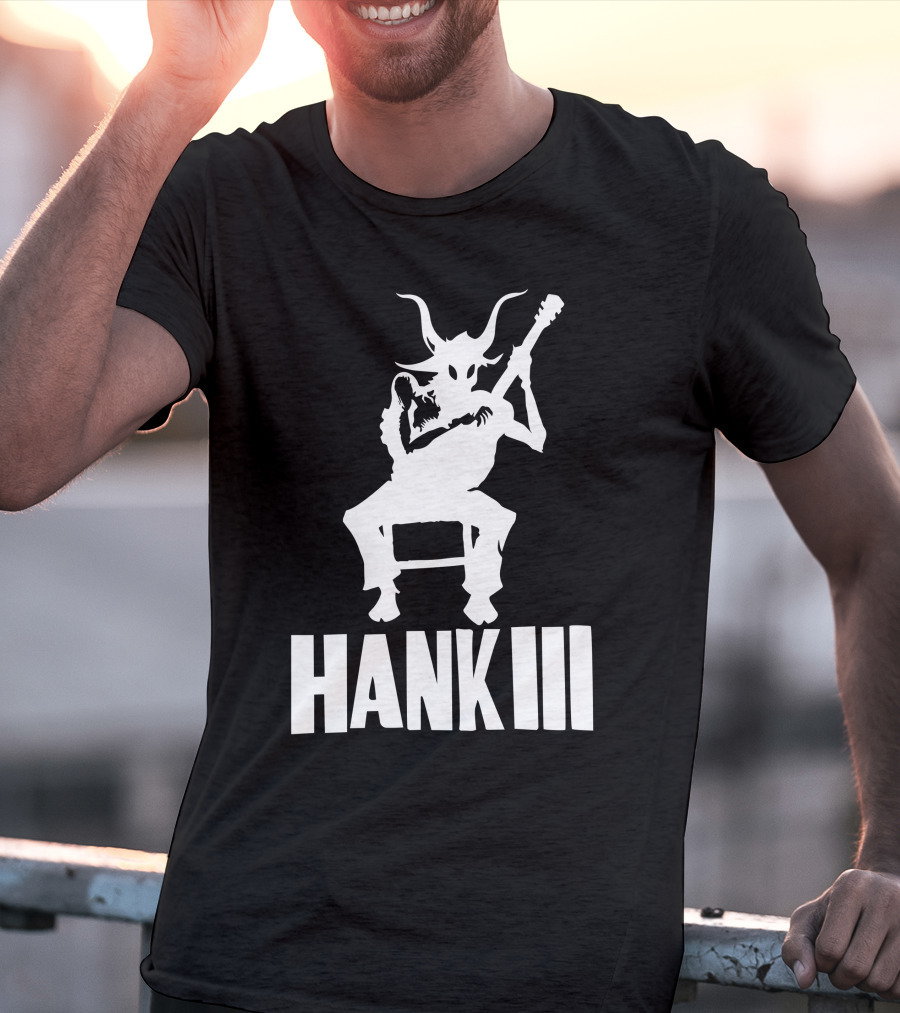 Hank III Goat Demon Playing Guitar T-Shirt