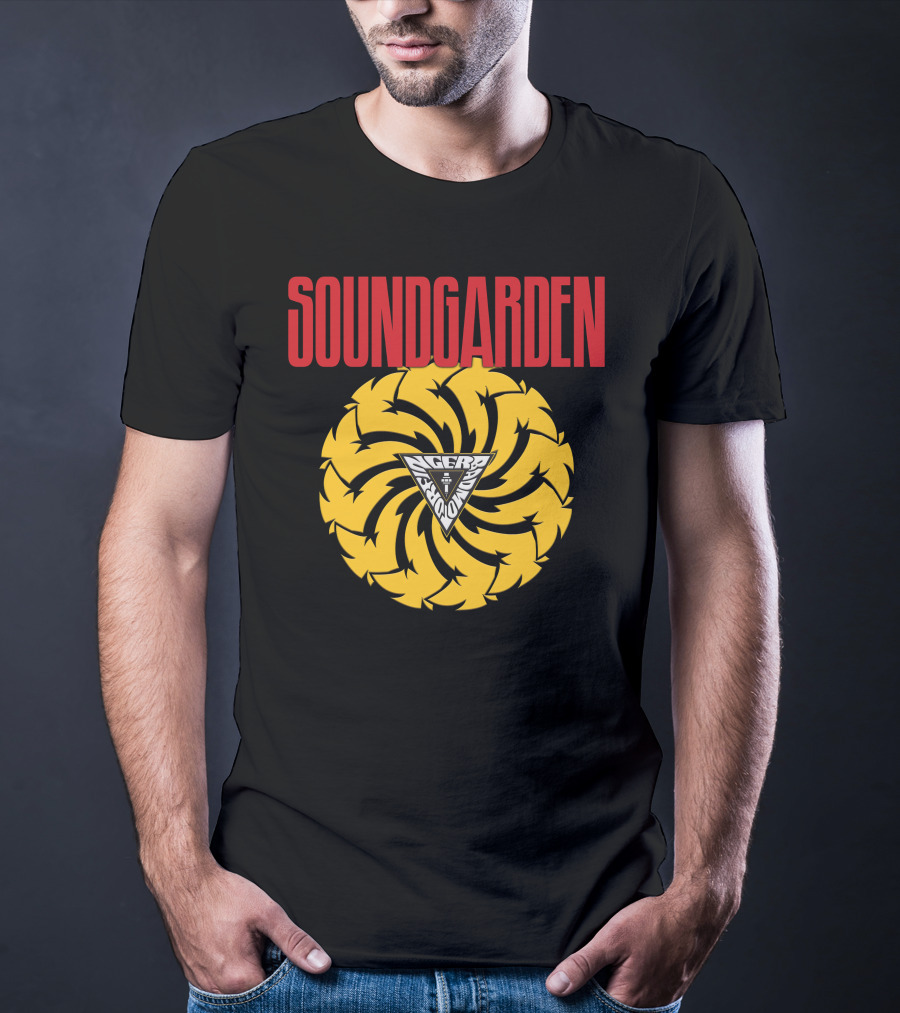 Soundgarden Badmotorfinger Yellow Spiral T-Shirt