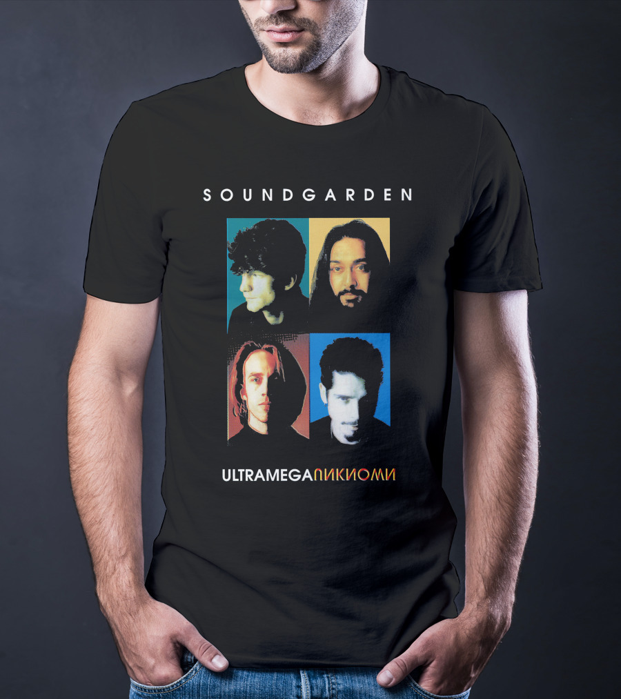 Soundgarden Ultramega OK Album Cover Quadrant Faces T-Shirt