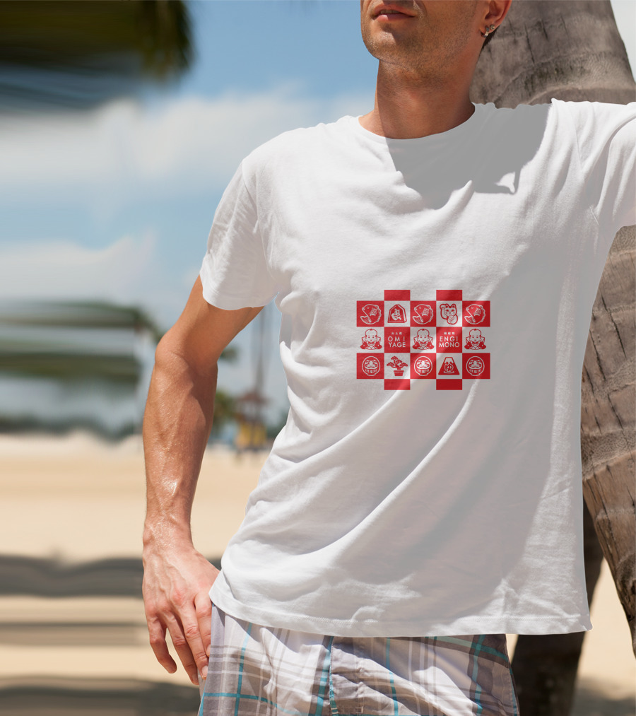 Uniqlo Omiyage Engimono Icons Red White Blocks T-Shirt