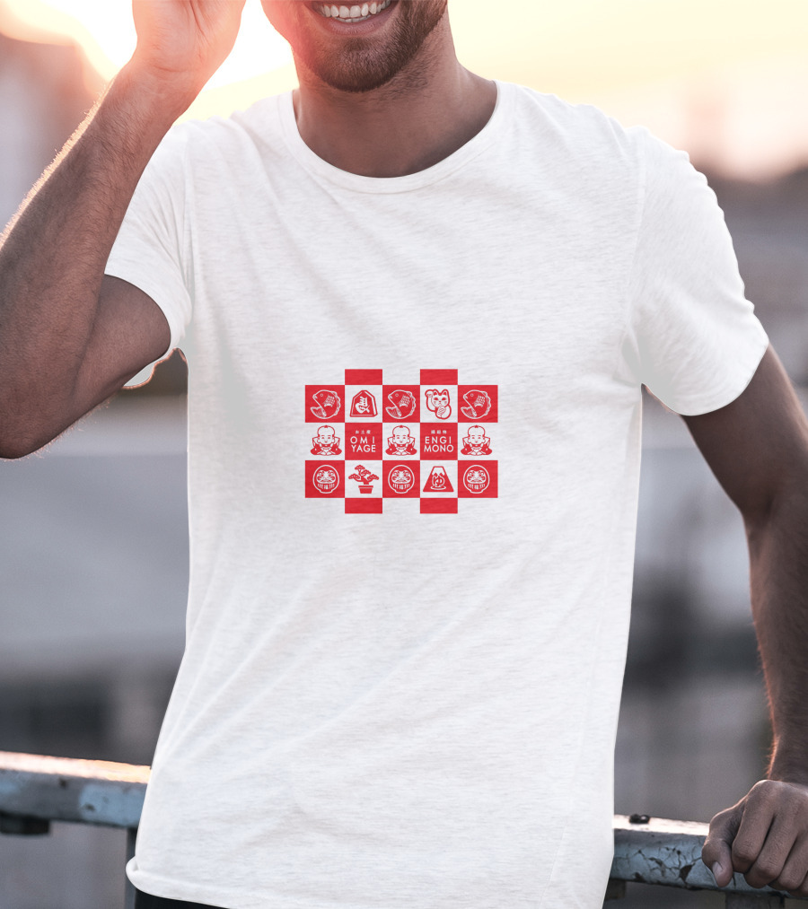 Uniqlo Omiyage Engimono Icons Red White Blocks T-Shirt