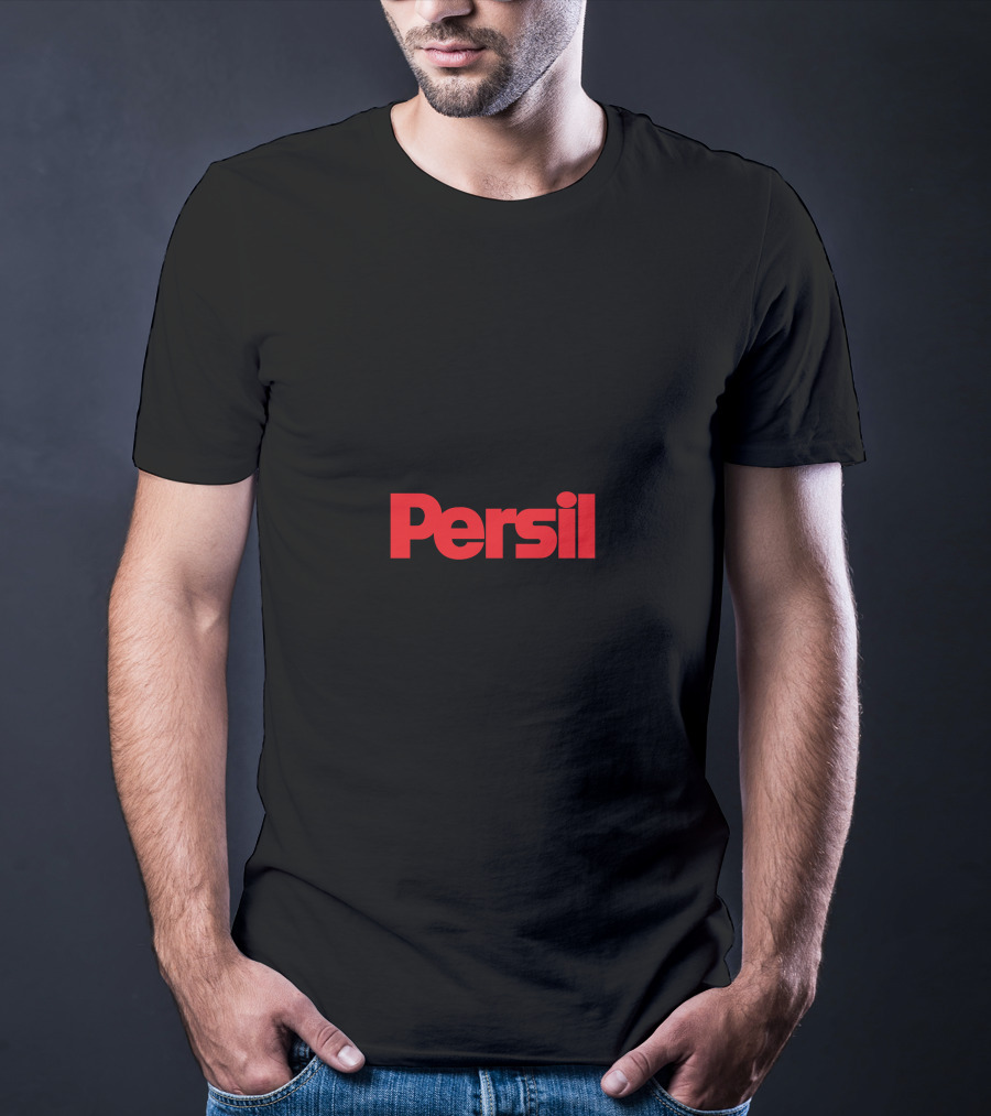 Persil Red Bold Text Black Background Iconic Laundry Detergent T-Shirt