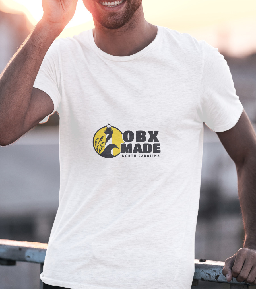 OBX Made North Carolina Lighthouse Wave Badge T-Shirt
