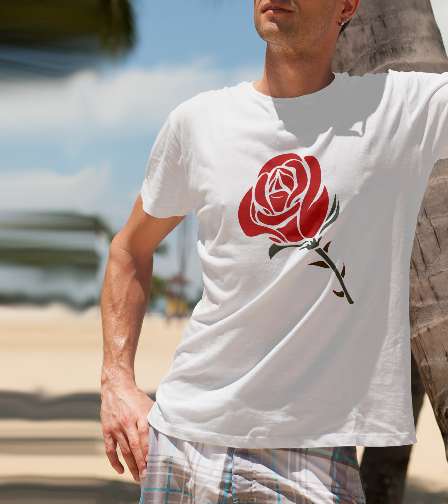 Roze Red Rose Blossom Iconic T-Shirt