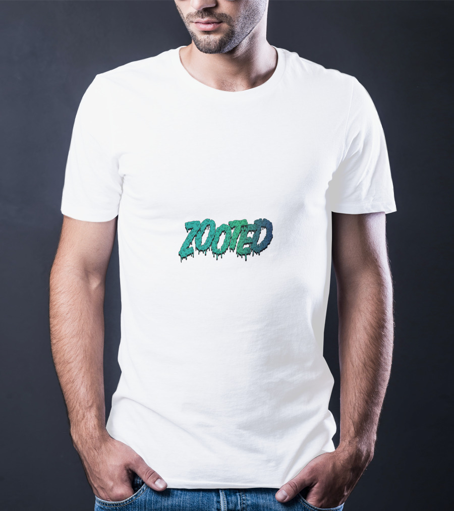 Zooted Dripping Green And Blue Font T-Shirt