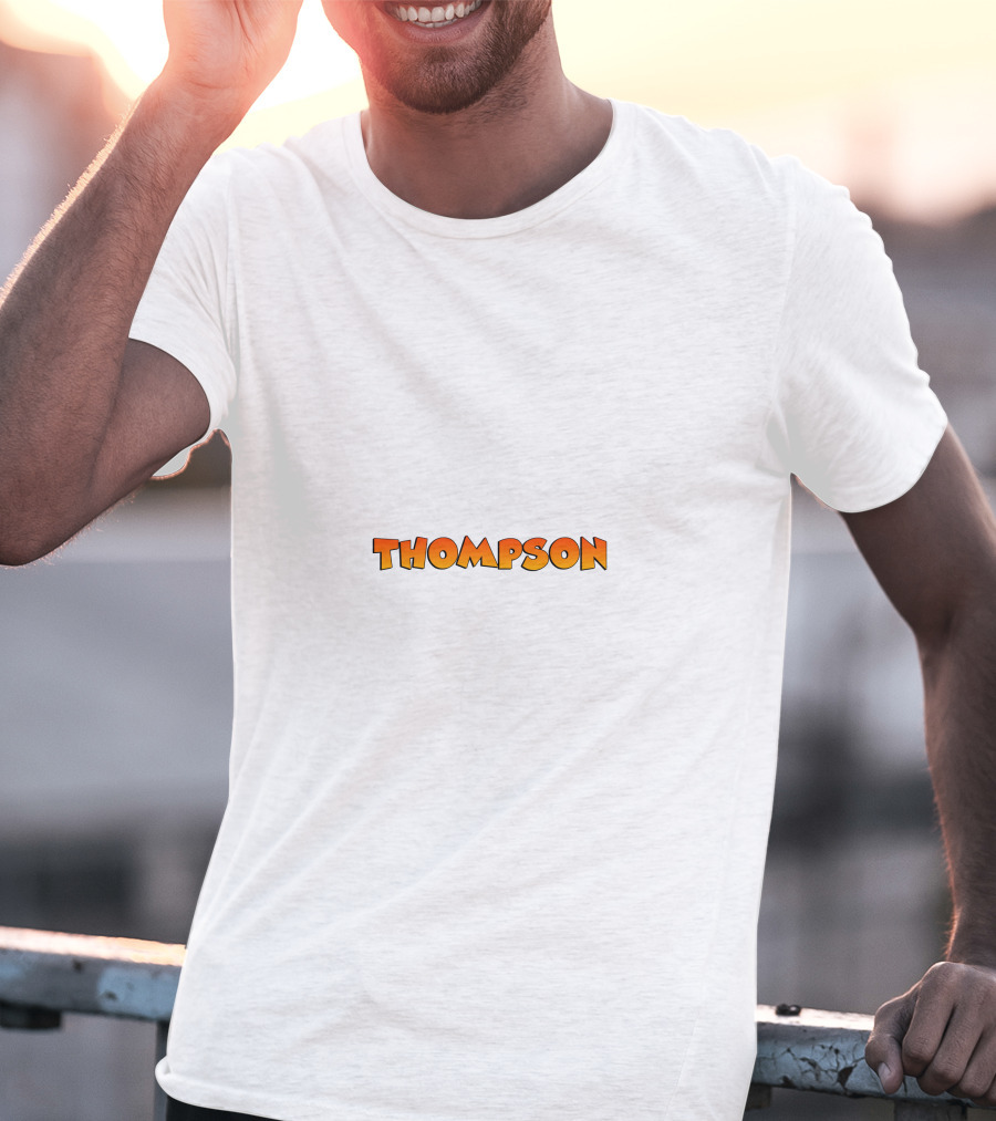 Thompson Comic Style Bold Text Orange Font T-Shirt