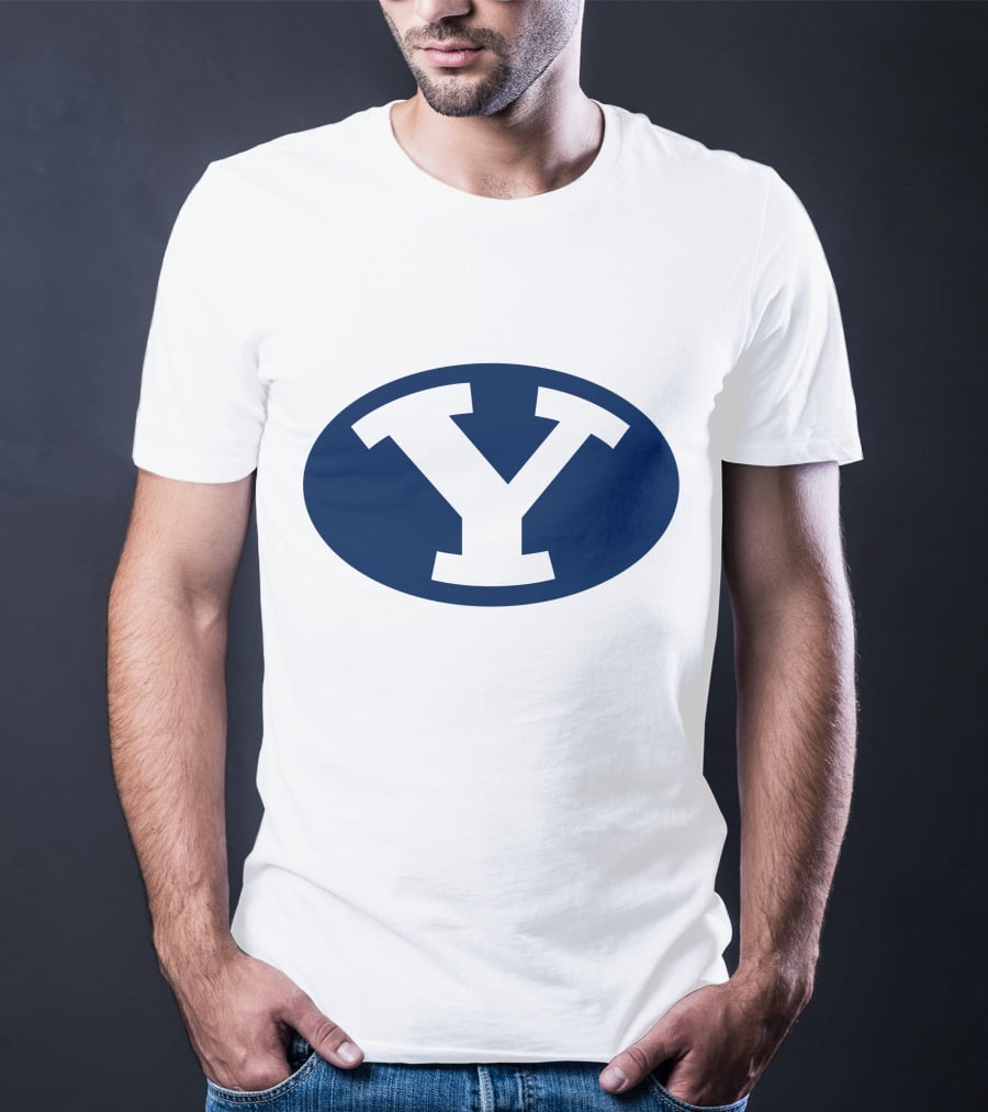 Brigham Young Cougars Y Logo Blue Oval T-Shirt