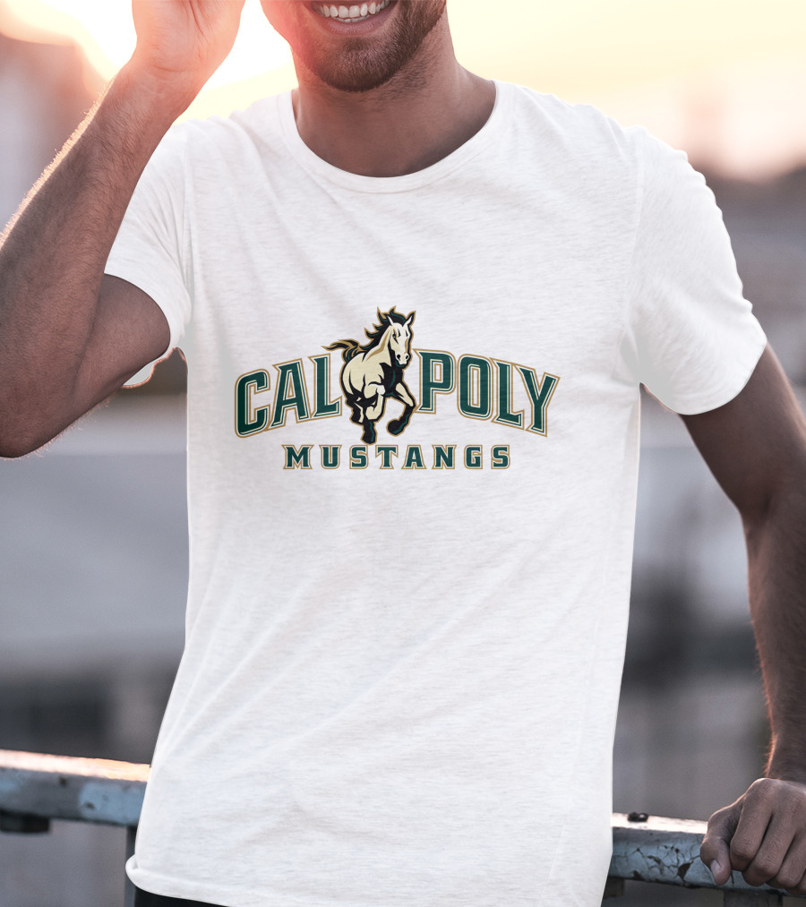 Cal Poly Mustangs Logo With Charging Horse T-Shirt