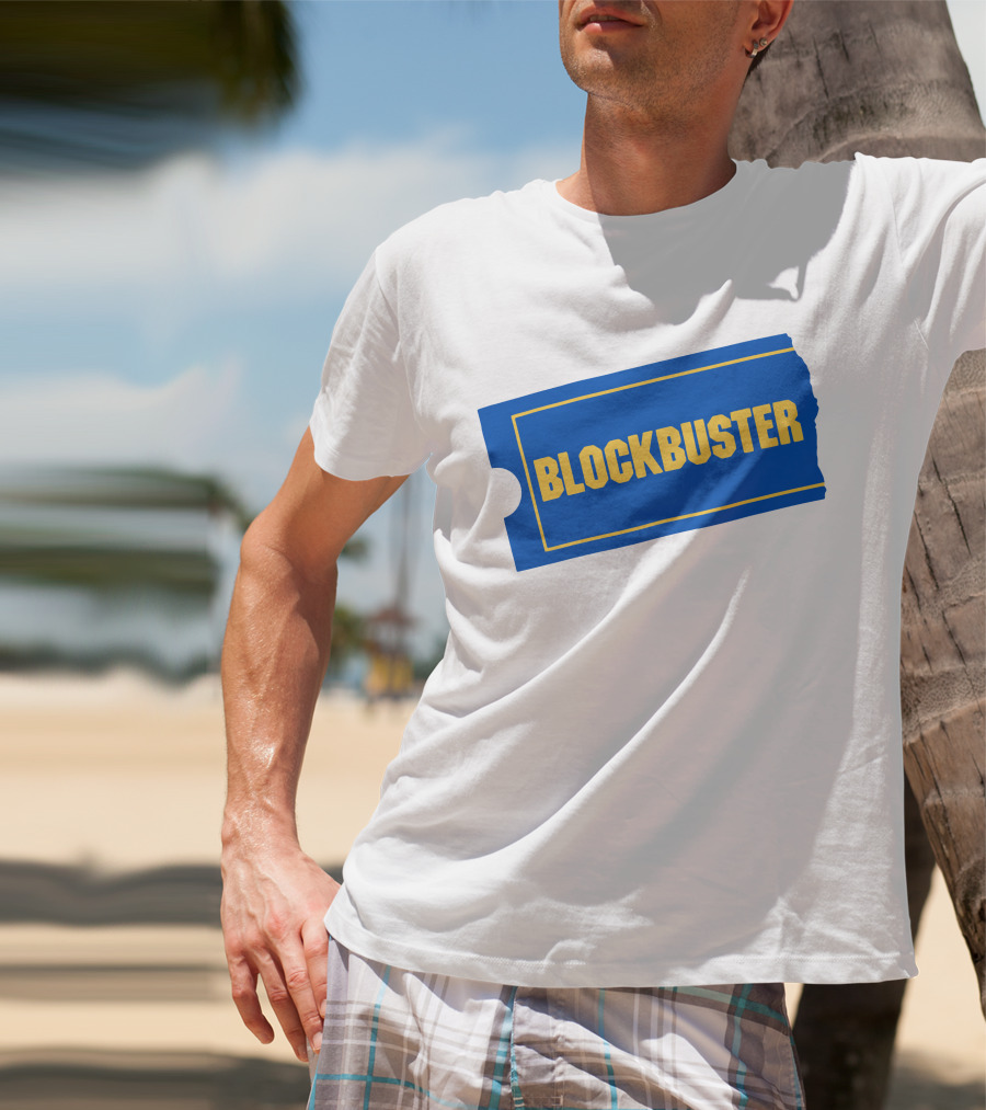 Blockbuster Blue Ticket Logo Nostalgia T-Shirt