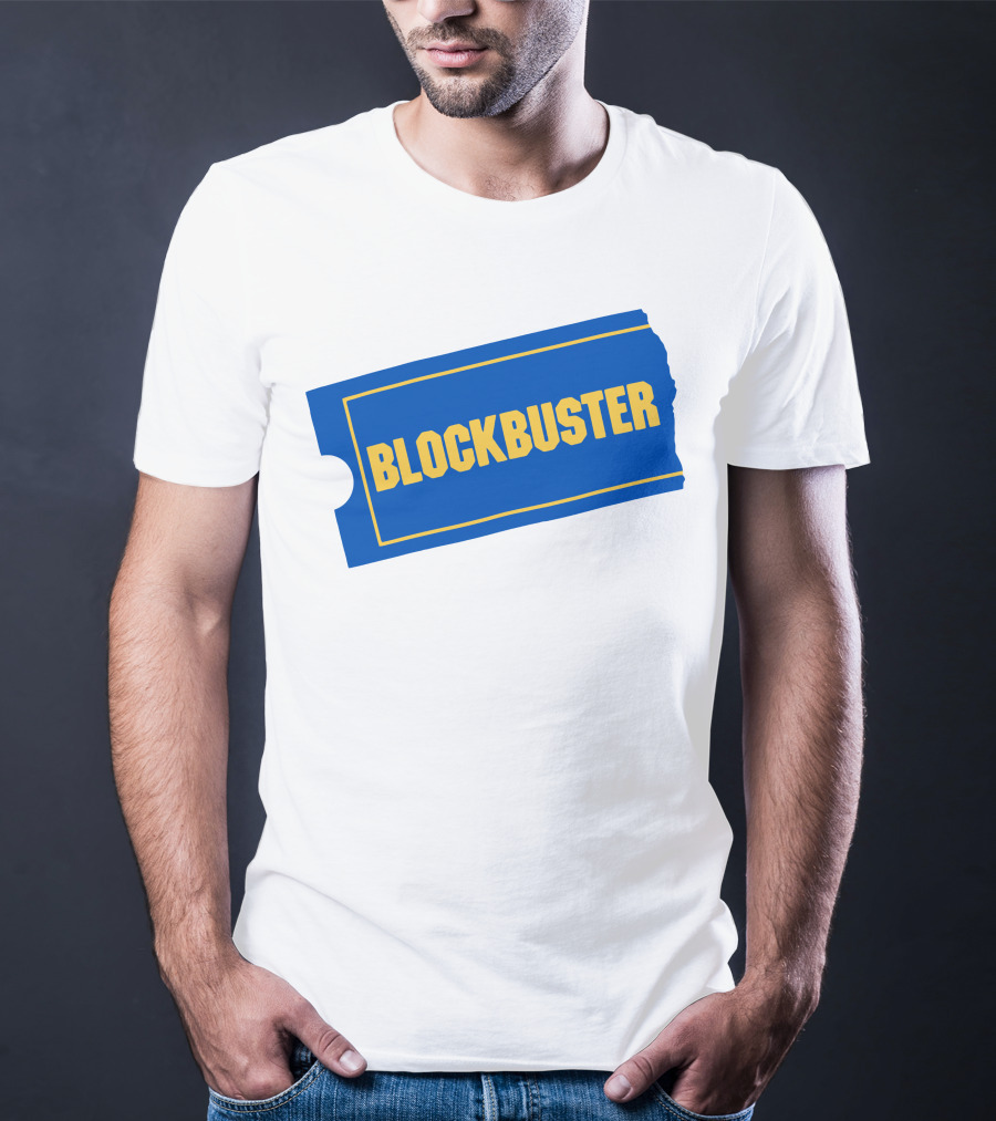 Blockbuster Blue Ticket Logo Nostalgia T-Shirt