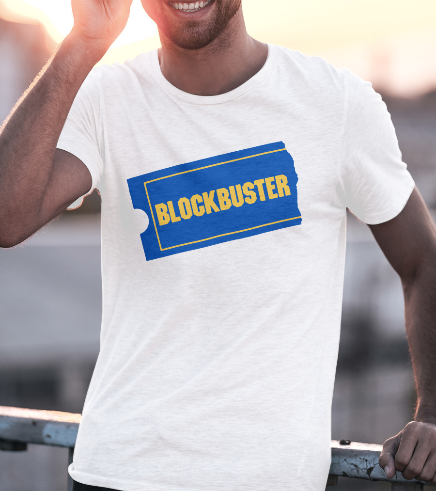 Blockbuster Blue Ticket Logo Nostalgia T-Shirt